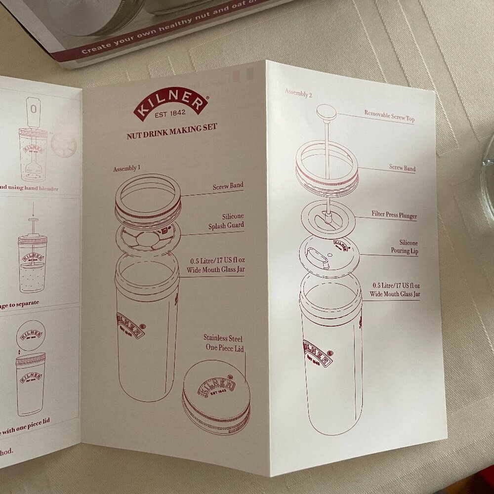 FIRM. New! Kilner Glass Nut Drink Making Set - Picture 9 of 12